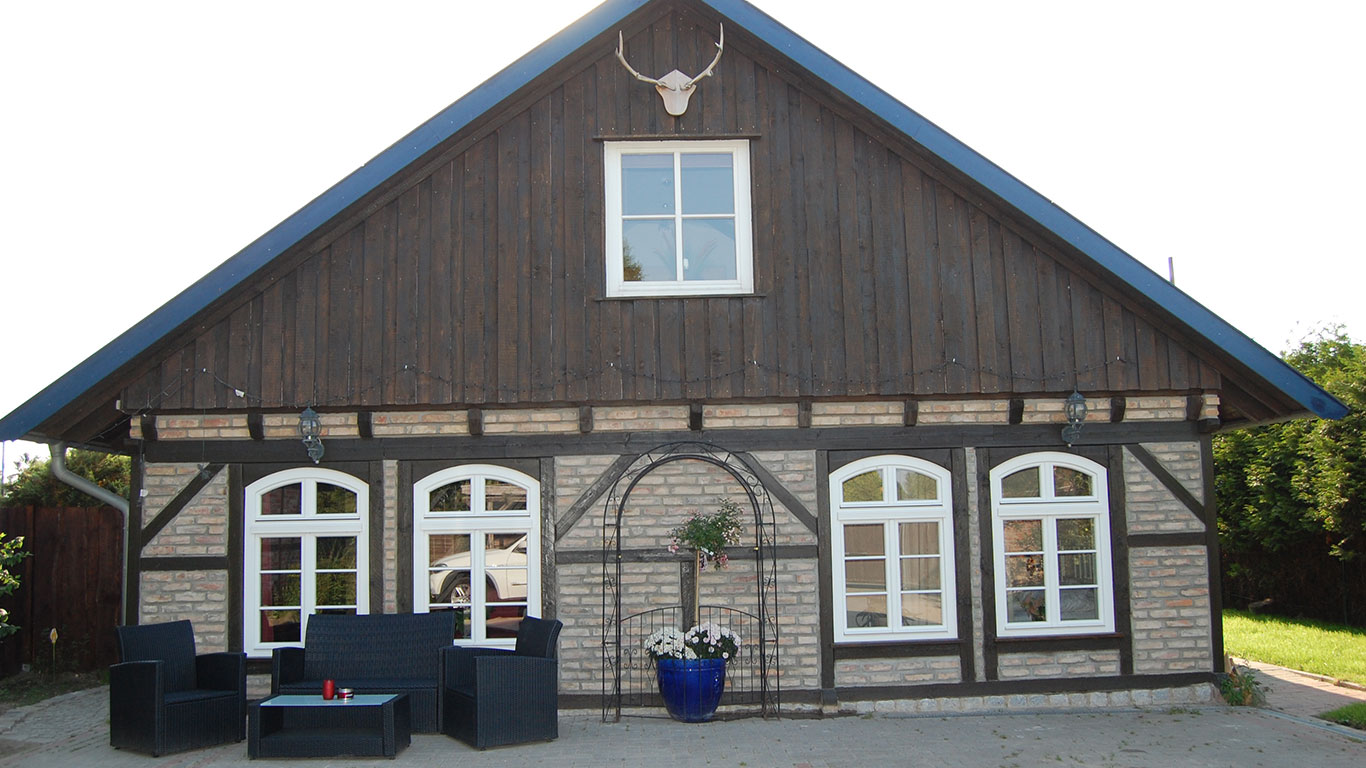 Ferienwohnung Ostsee Elmenhorst Warnemünde Sicht auf Ferienhaus